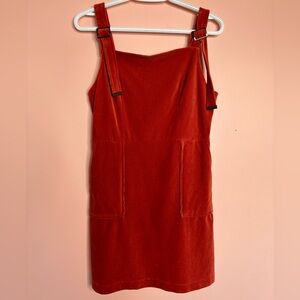 TOPSHOP Orange Overall Dress
